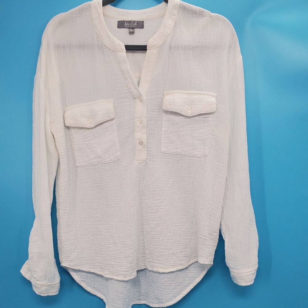 Marled long sleeve top